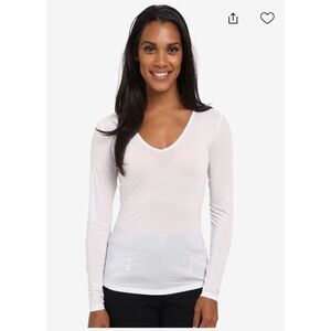 Sunsense By Jamie Sadock V- Neck White Layering Shirt Size Medium